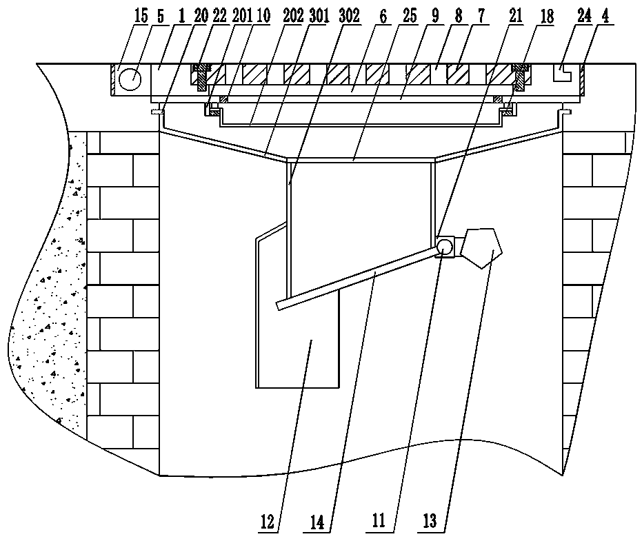 Sewer manhole cover with filtering and overflow protection functions