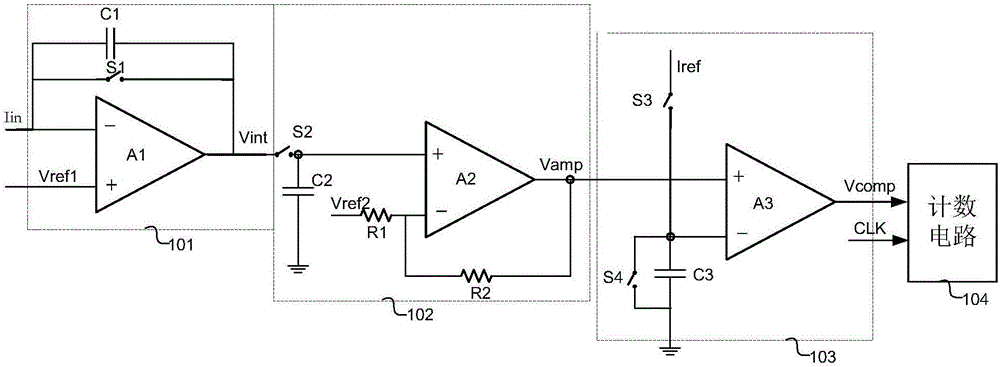Voltage-type analog-to-digital conversion circuit and photoelectric sensor using same