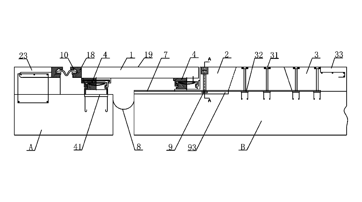 Anti-seismic large deformation expansion device of comb plate