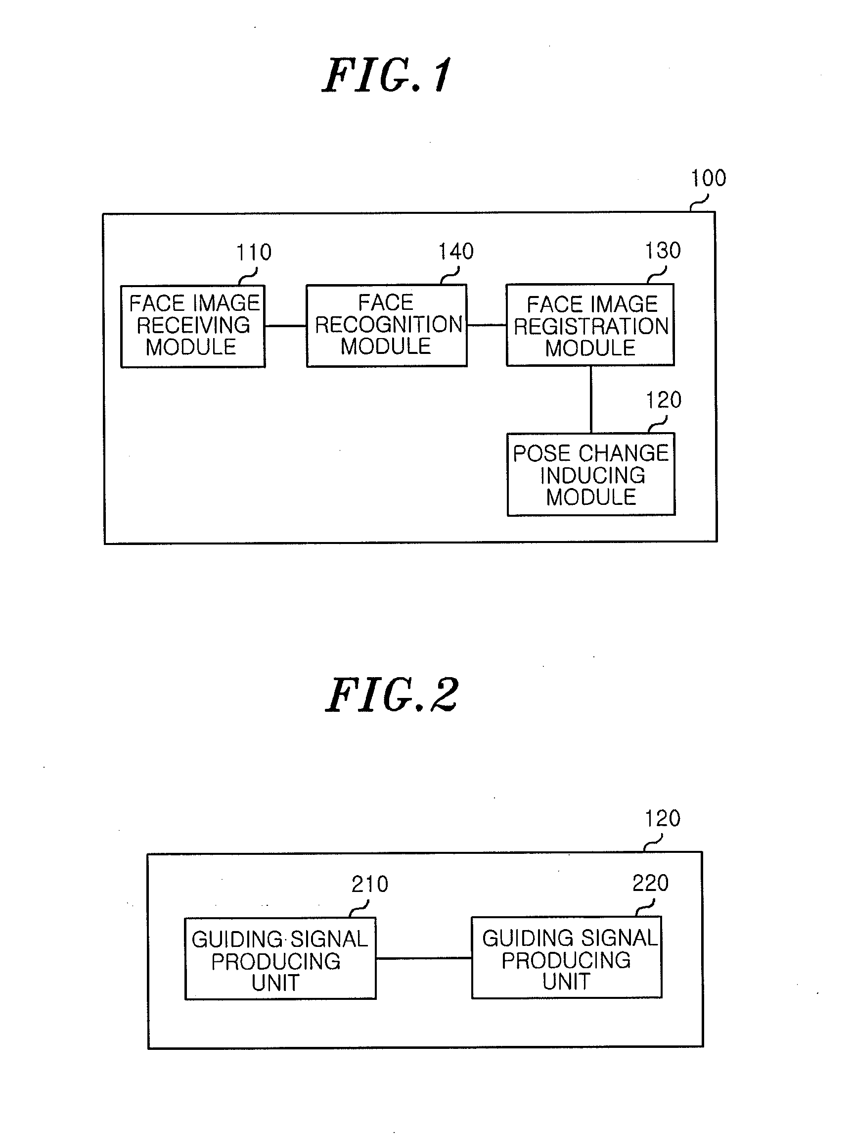 Method and apparatus for registering face images, and apparatus for inducing pose change, and apparatus for recognizing faces