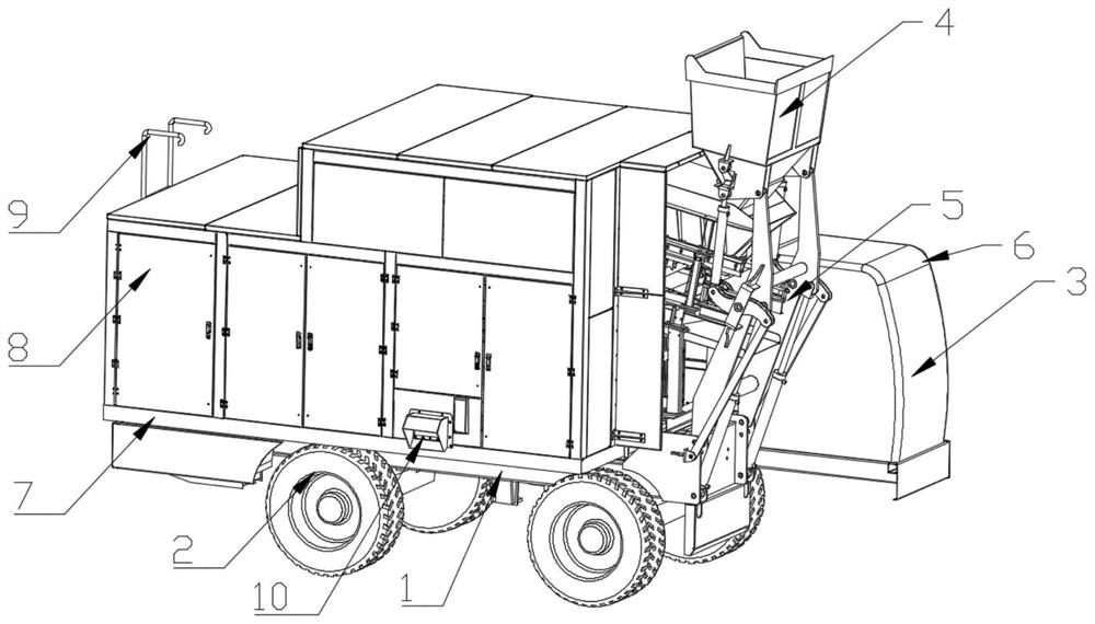 Sample taking and preparing vehicle with crushing function