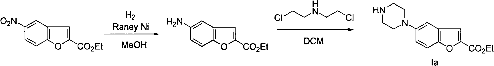 Method of preparing vilazodone intermediate 5-piperazin-2-acyl substituted benzofuran