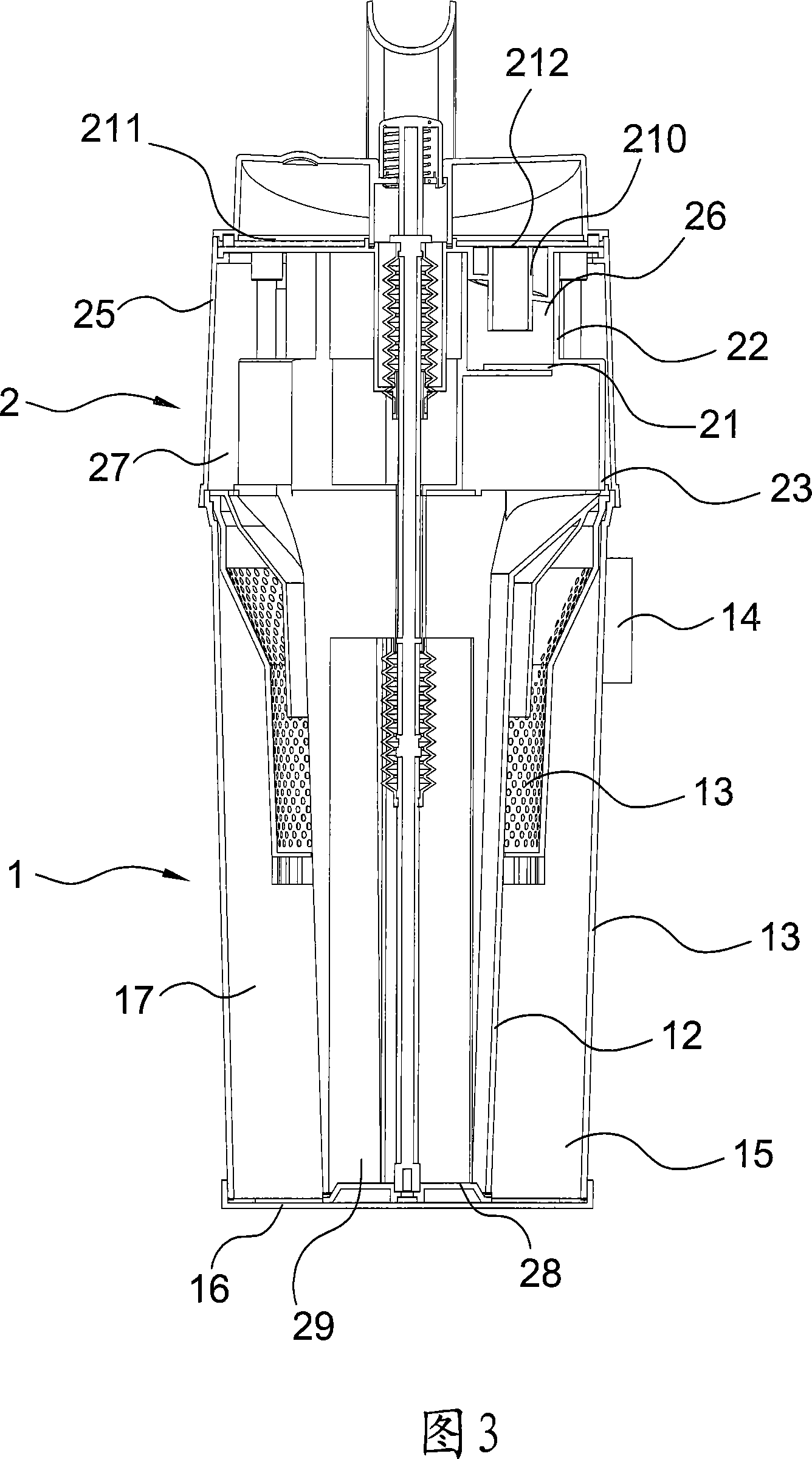 Cyclone separating device and cyclone separating assembly provided with the same for dust collector