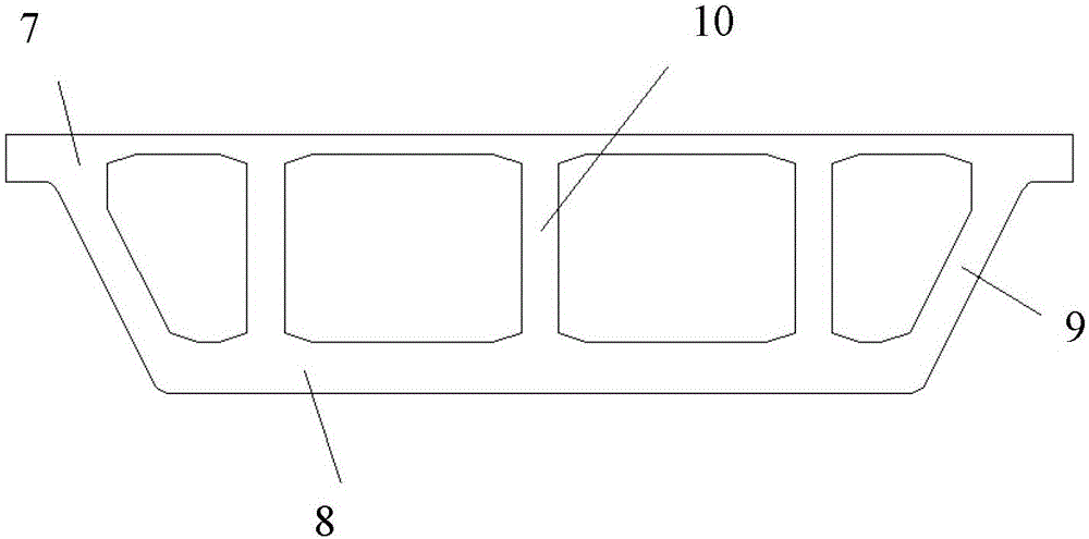 Partial steel web single-box four-chamber composite box girder suitable for low-tower cable-stayed bridges