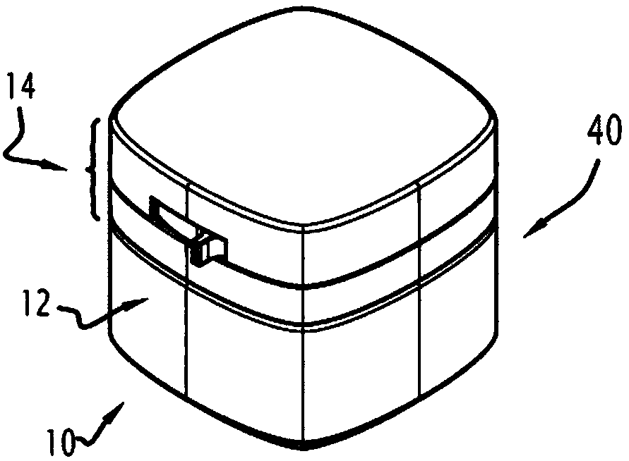 Closing assembly for a container intended for containing a product, related packaging device and process