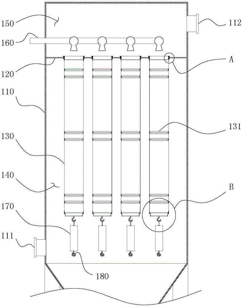 Filtration device for gas-solid separation