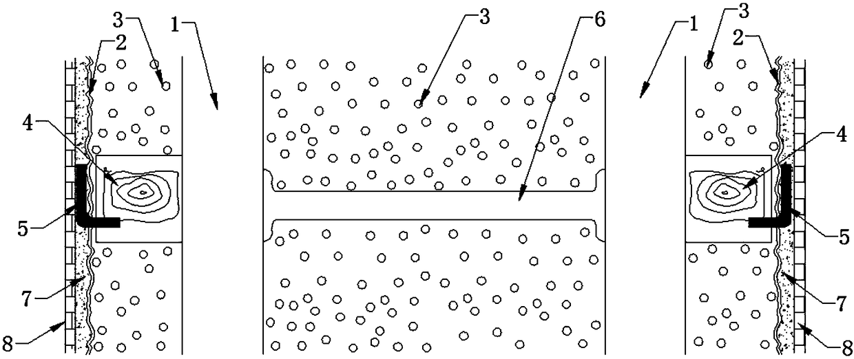 Fixed net broken bridge structure for light-steel-formwork-net light concrete wall body and wall body