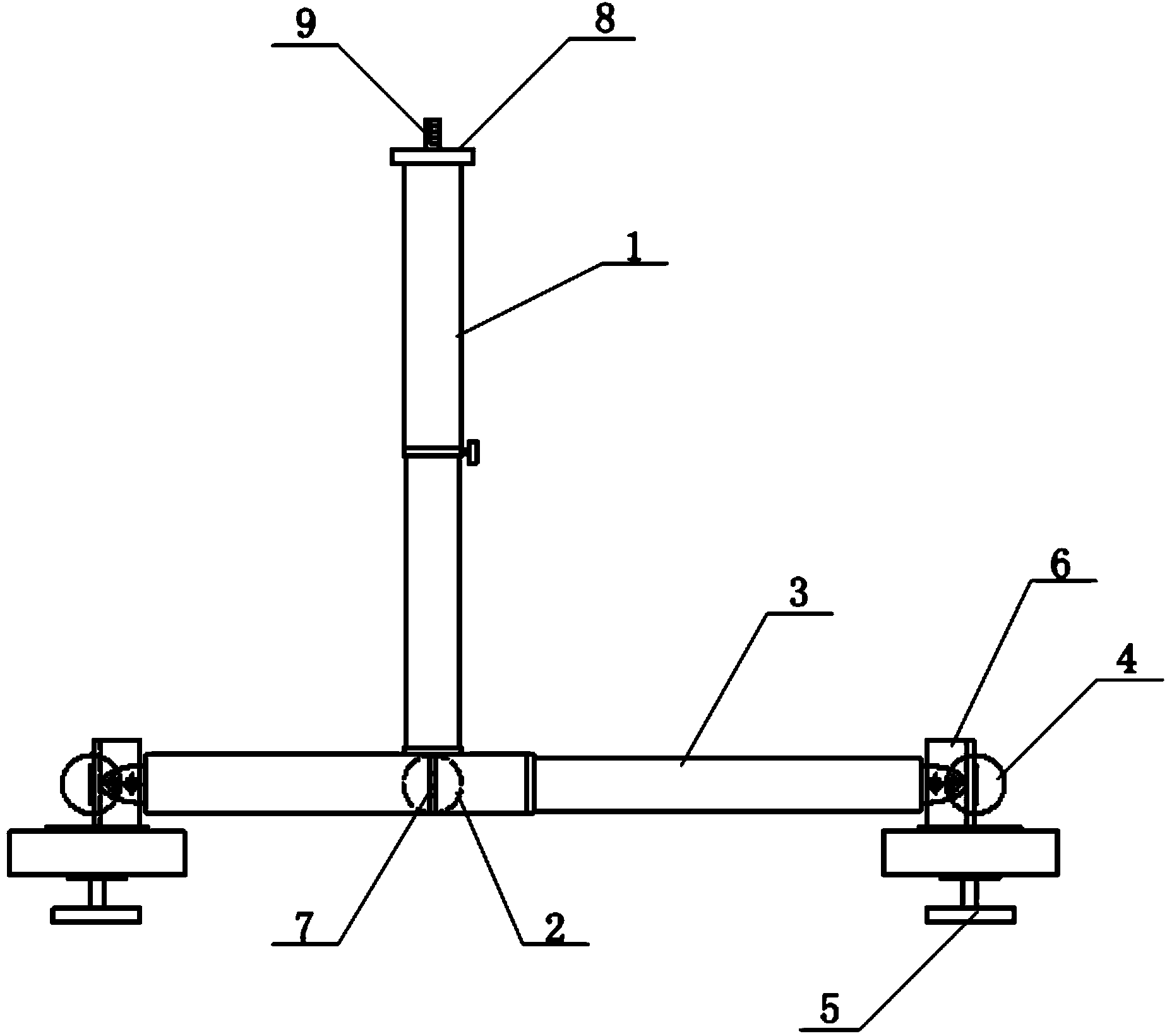 Adjustable fixed support of steel structure residual stress detection DIC system