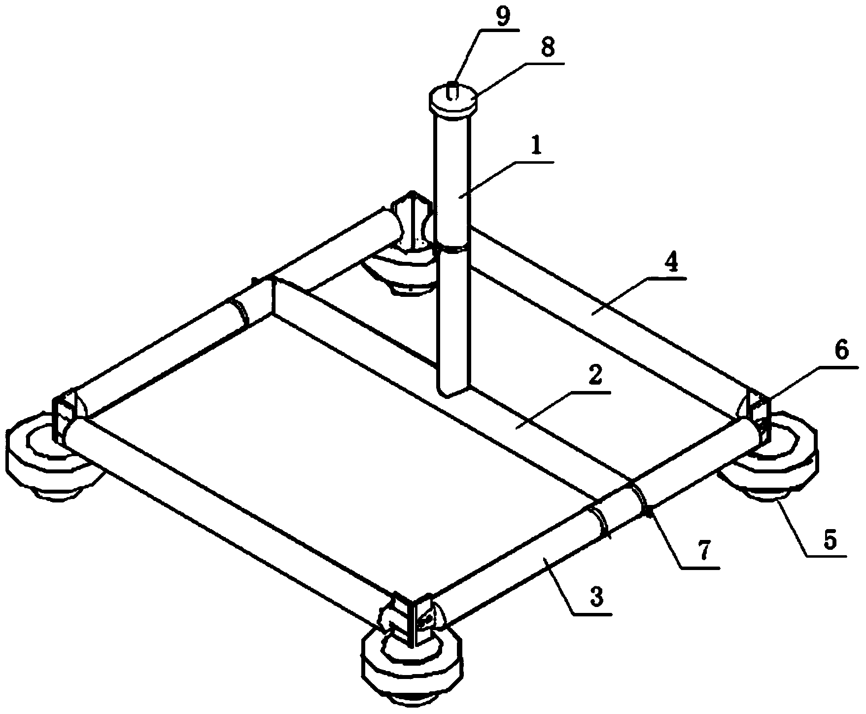 Adjustable fixed support of steel structure residual stress detection DIC system