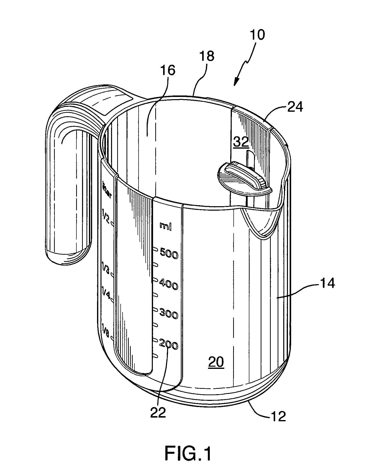 Liquid measuring vessel