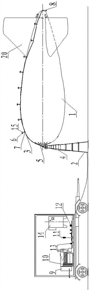 Pipeline spraying ice and snow removing device for aerostat