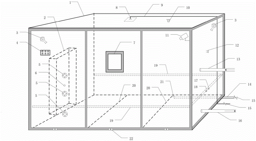 A fire test chamber with variable low pressure and variable oxygen concentration