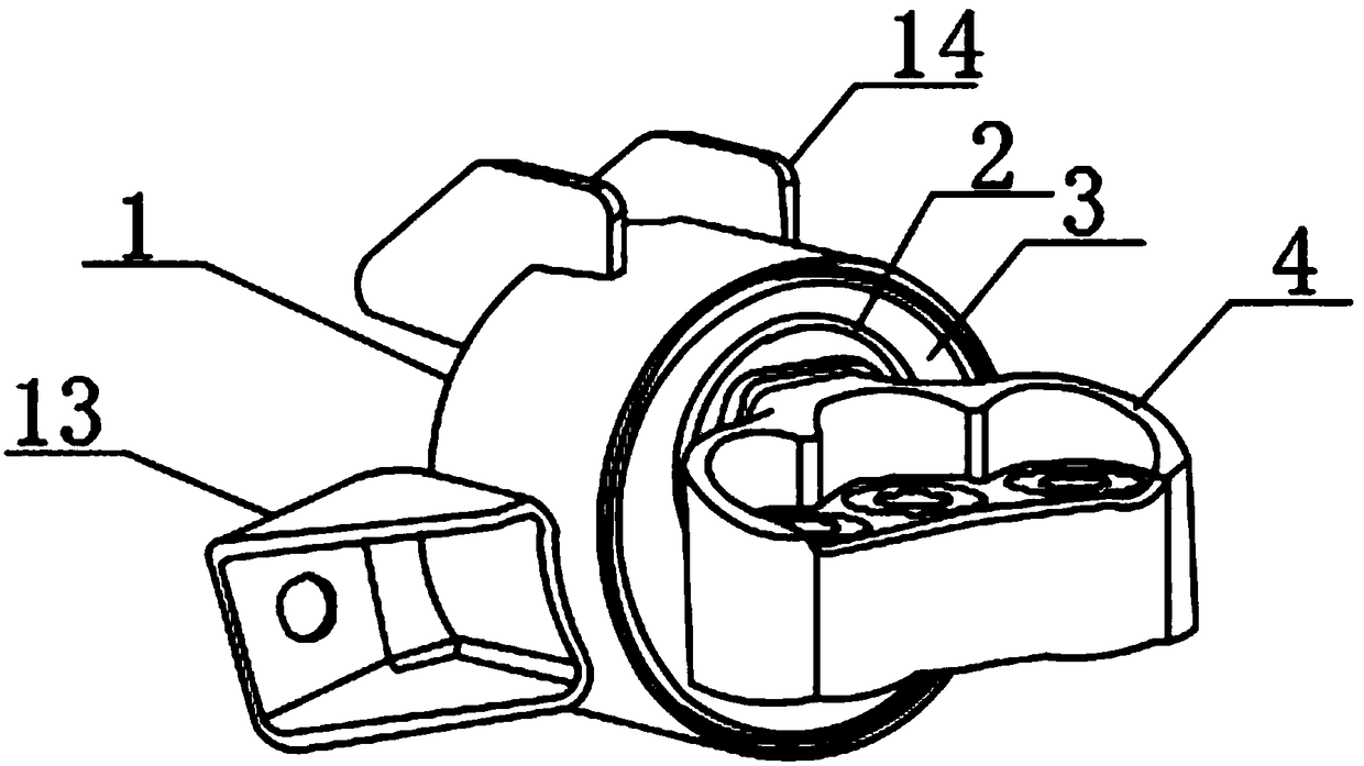 Two-stage vibration reduction mount device for electric vehicle