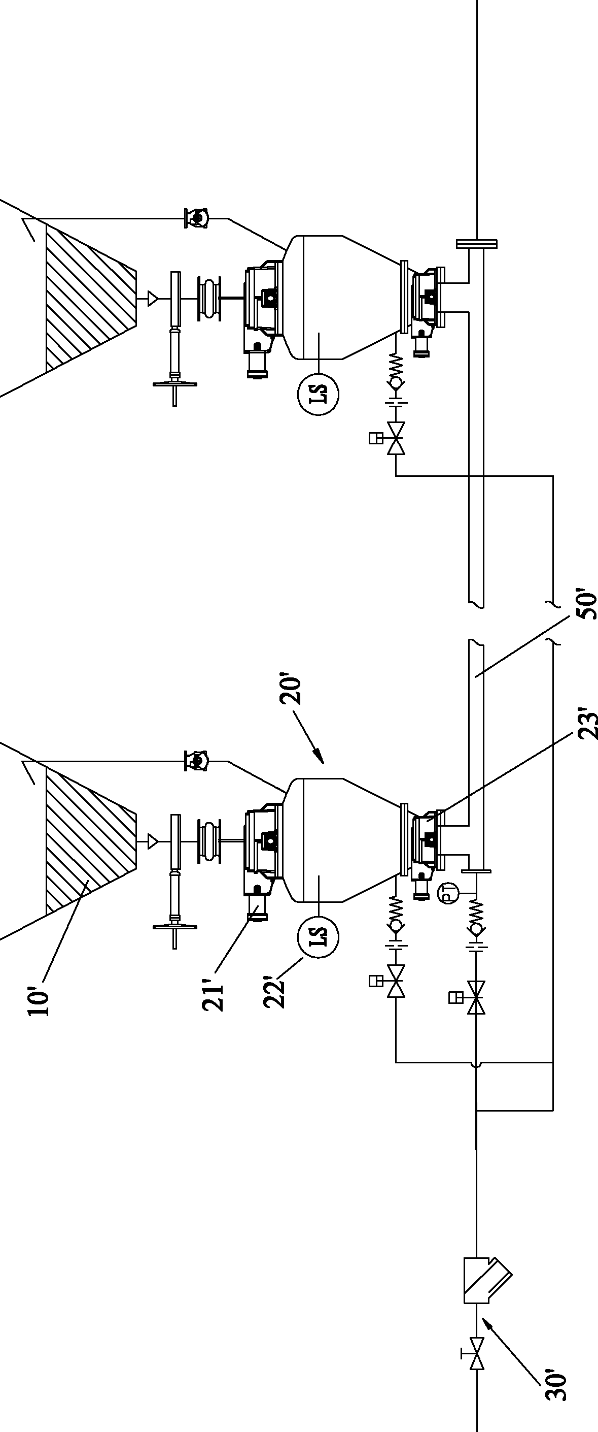 Positive pressure pneumatic transmission system and method