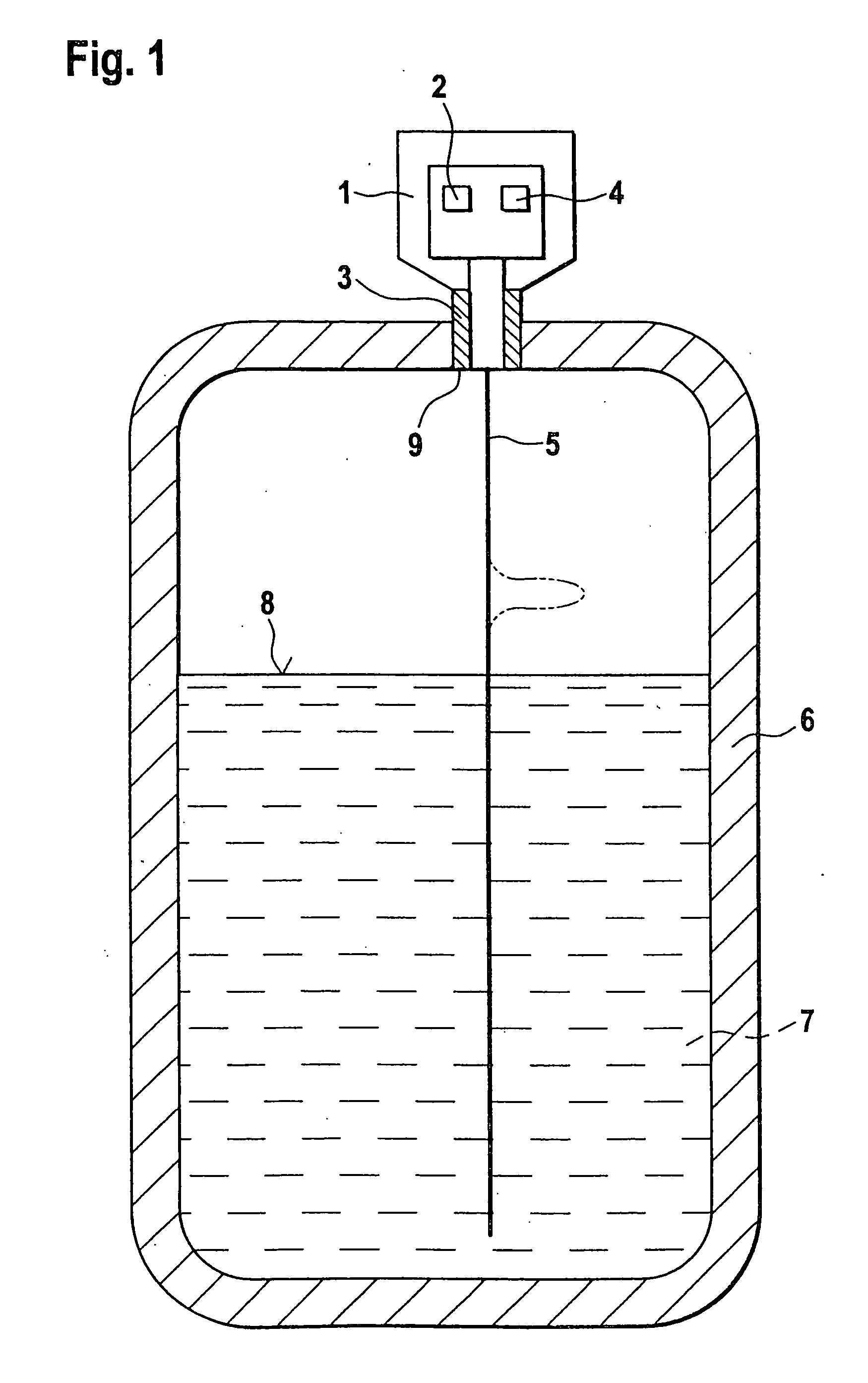 Apparatus for determining and/or monitoring the filling level of a product in a container