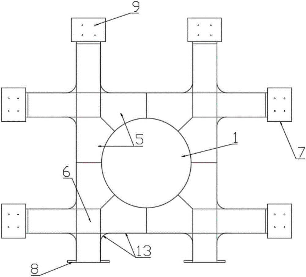 #-shaped universal bracket of ocean power generation device