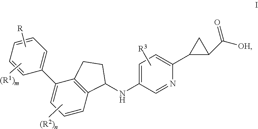 Indanylaminopyridylcyclopropanecarboxylic acids, pharmaceutical compositions and uses thereof