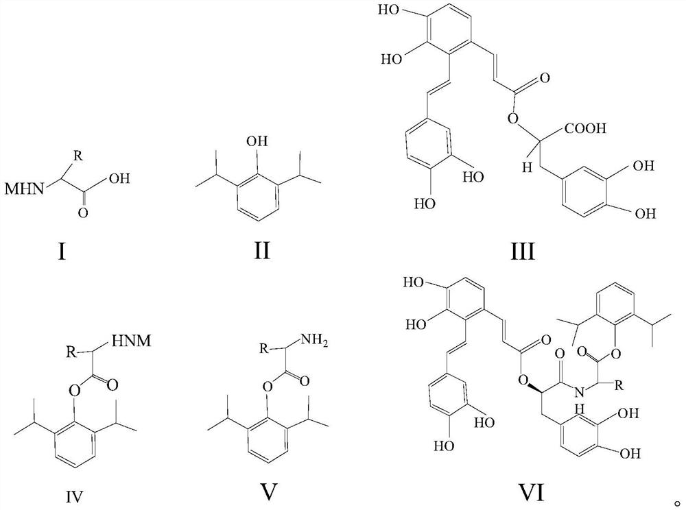 Propofol compound as well as preparation method and application thereof