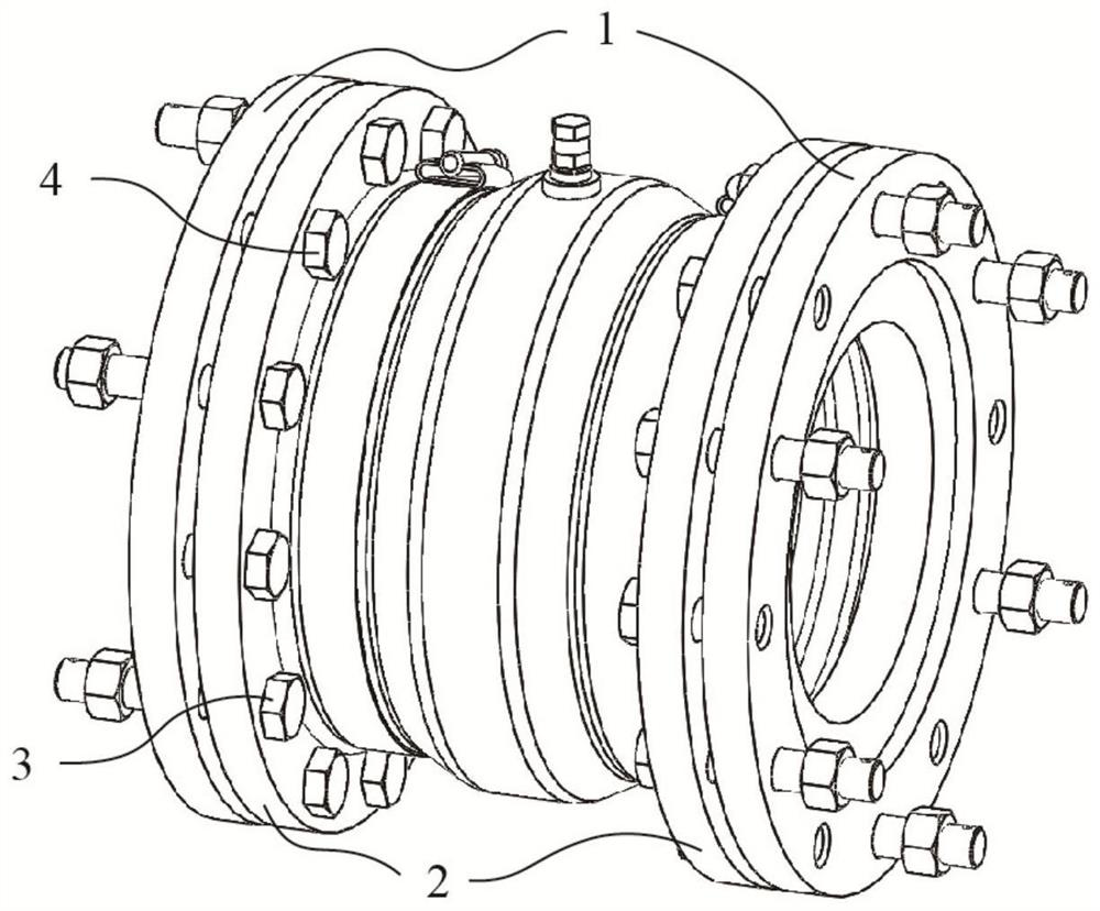 Inflatable noise reduction flexible joint and application thereof