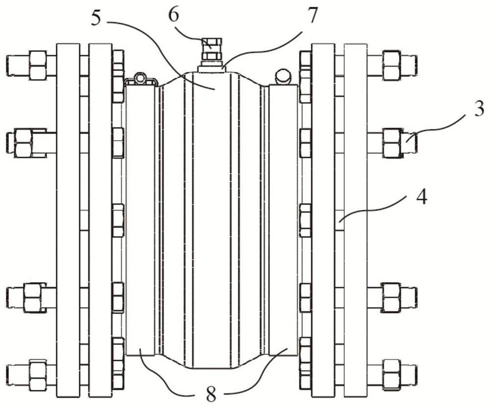 Inflatable noise reduction flexible joint and application thereof