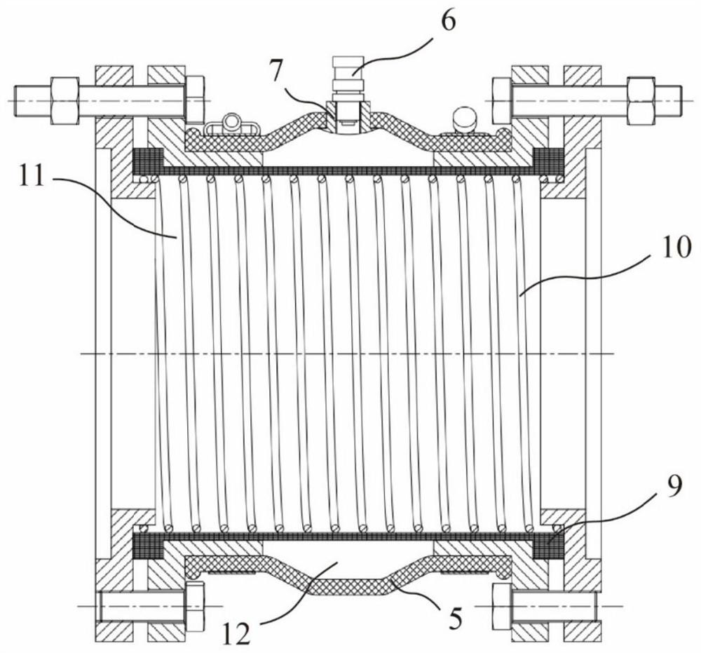 Inflatable noise reduction flexible joint and application thereof