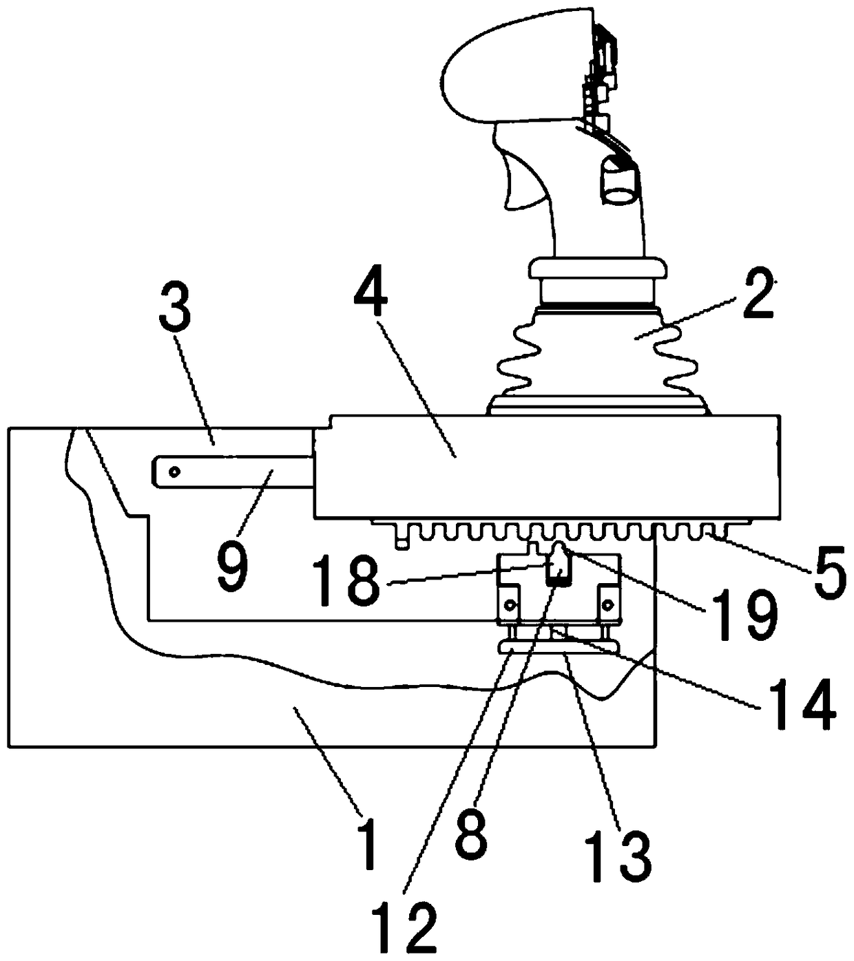 A device for adjusting the position of the operating part of the equipment