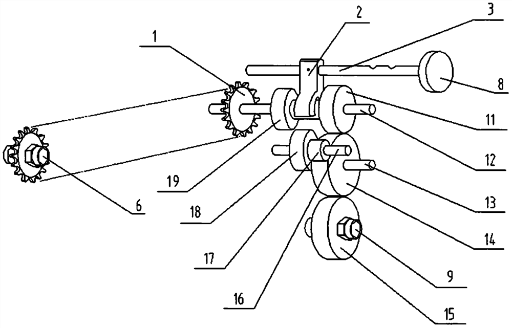 Shifting fork and shifting fork shaft of additional power output device of mini-tiller