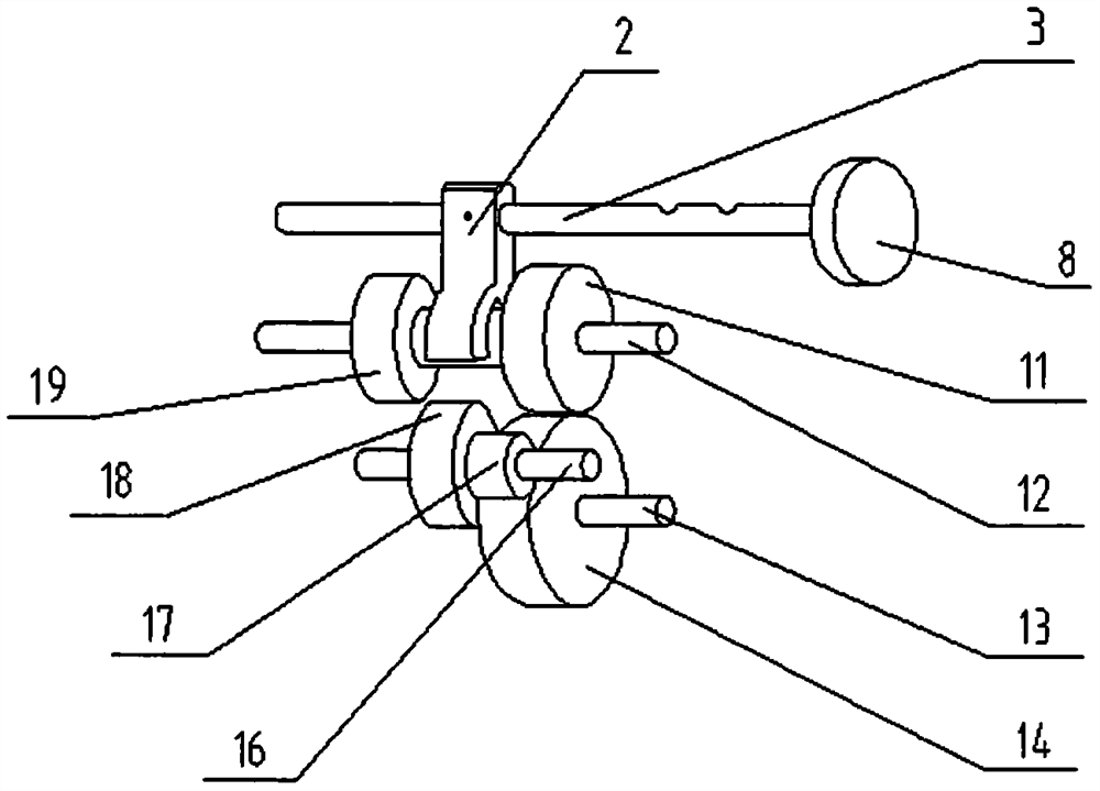 Shifting fork and shifting fork shaft of additional power output device of mini-tiller