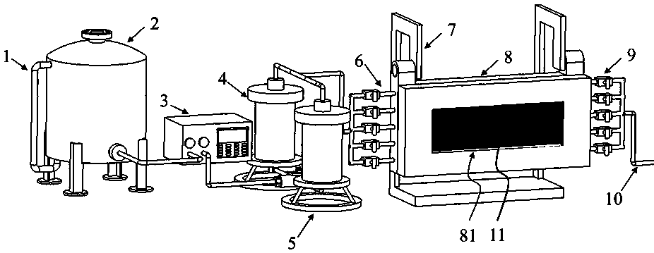 Visual polymer flow regulation oil washing experiment unit