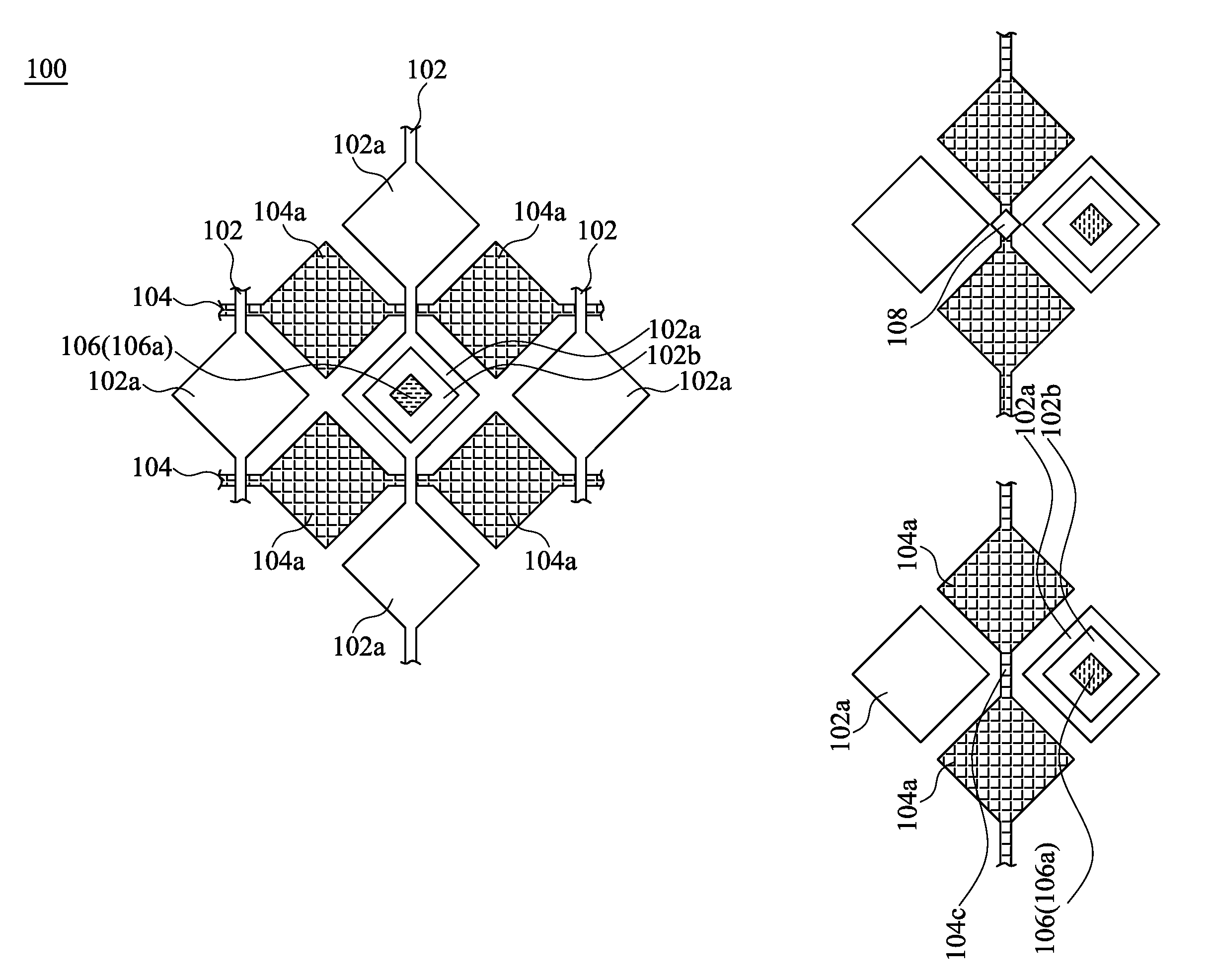 Touch unit array and a display panel having the same