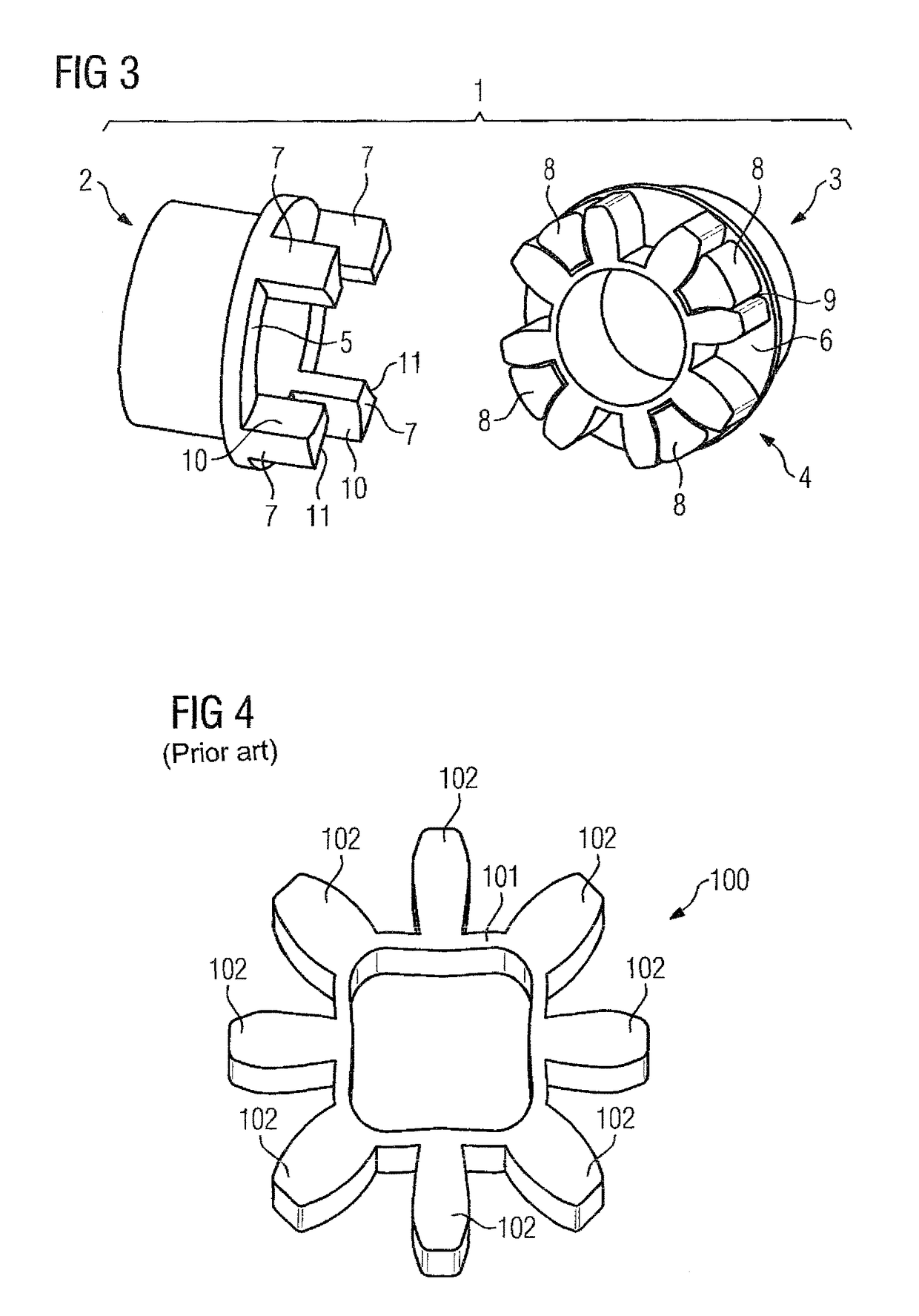 Pressure body arrangement for a claw coupling