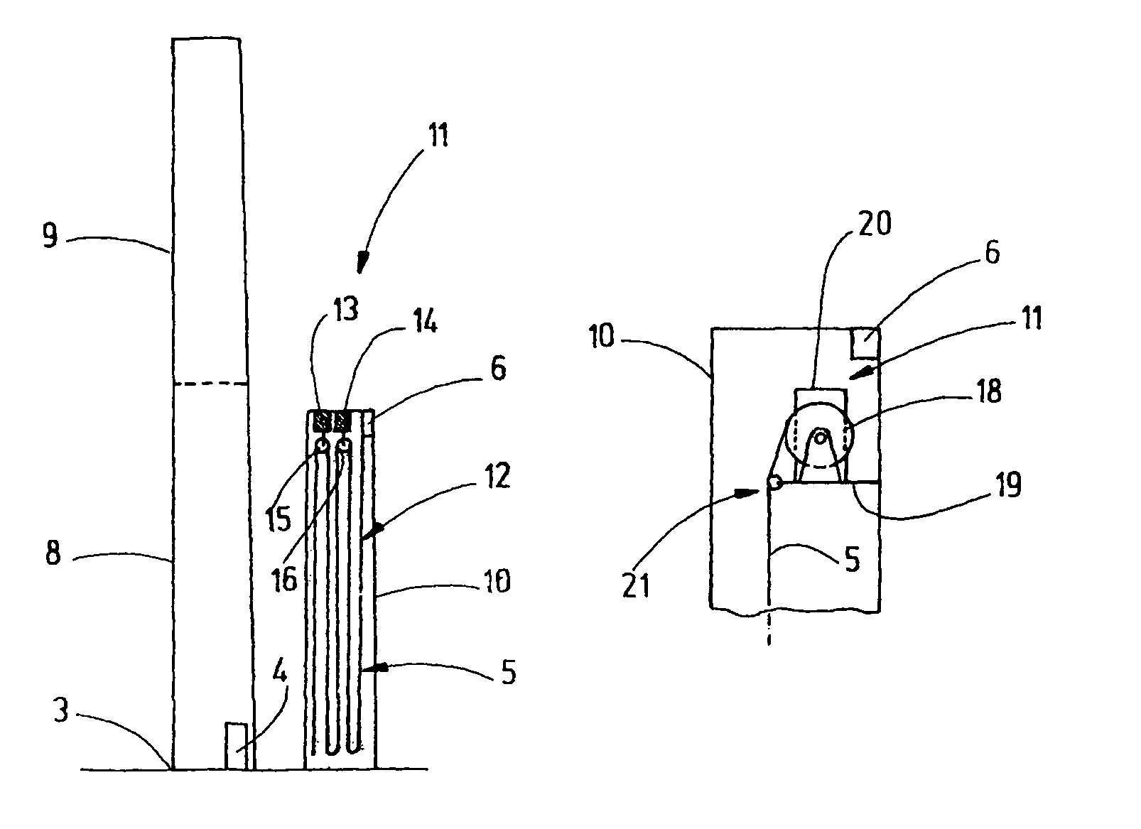 Method of installing a cable in the tower of a wind power plant