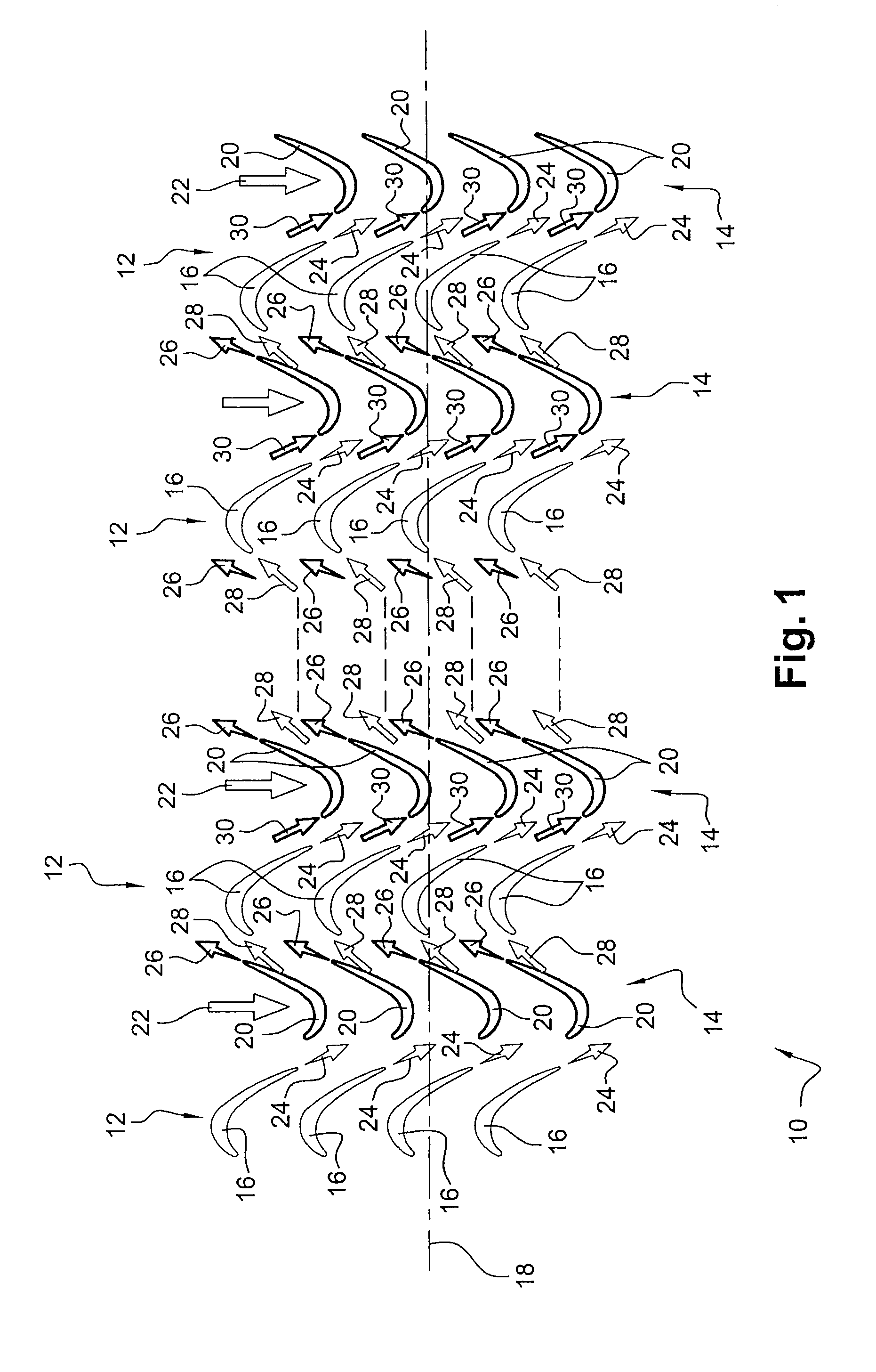 Method of designing a multistage turbine for a turbomachine