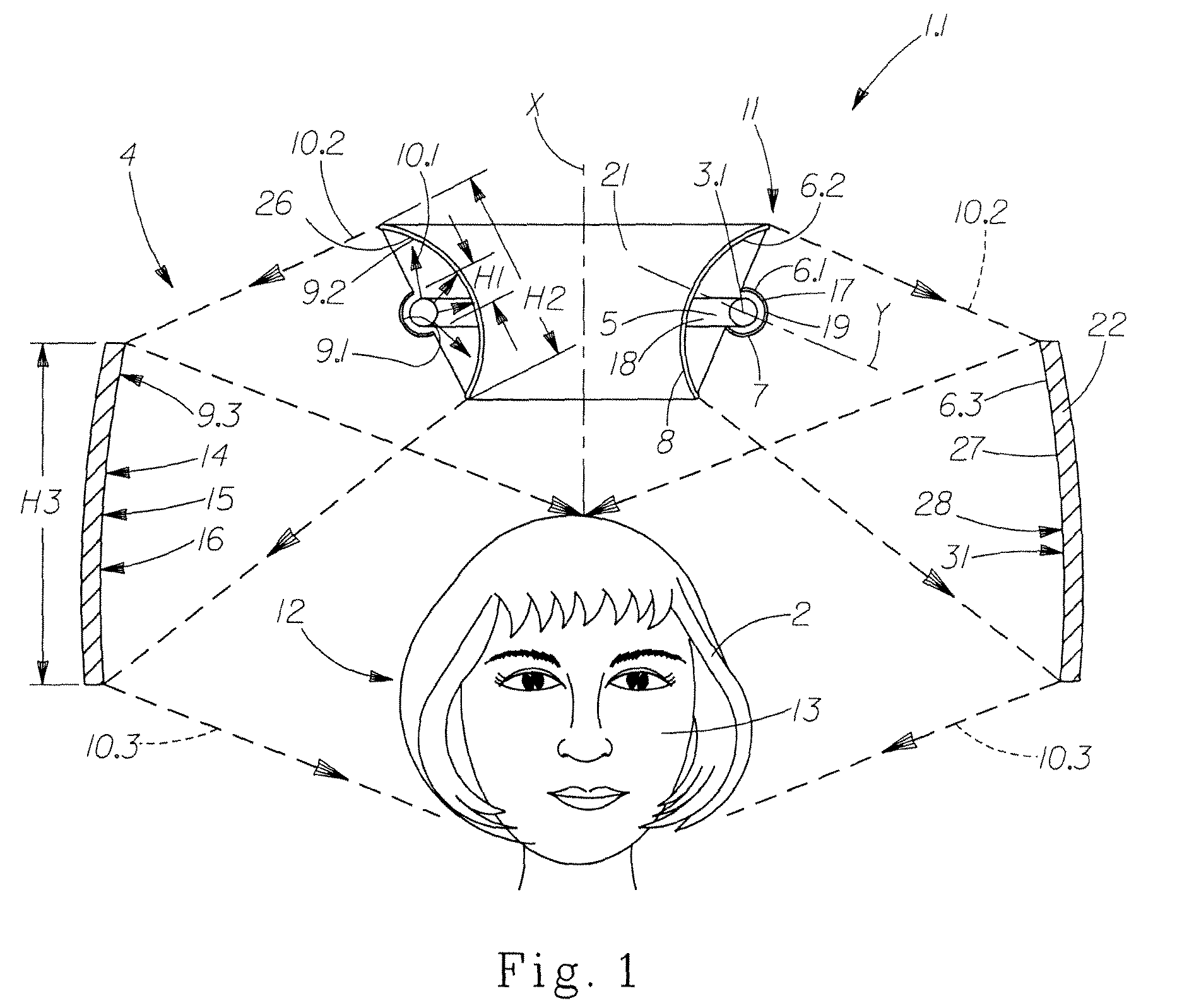 Device for the infrared radiation of scalp hair