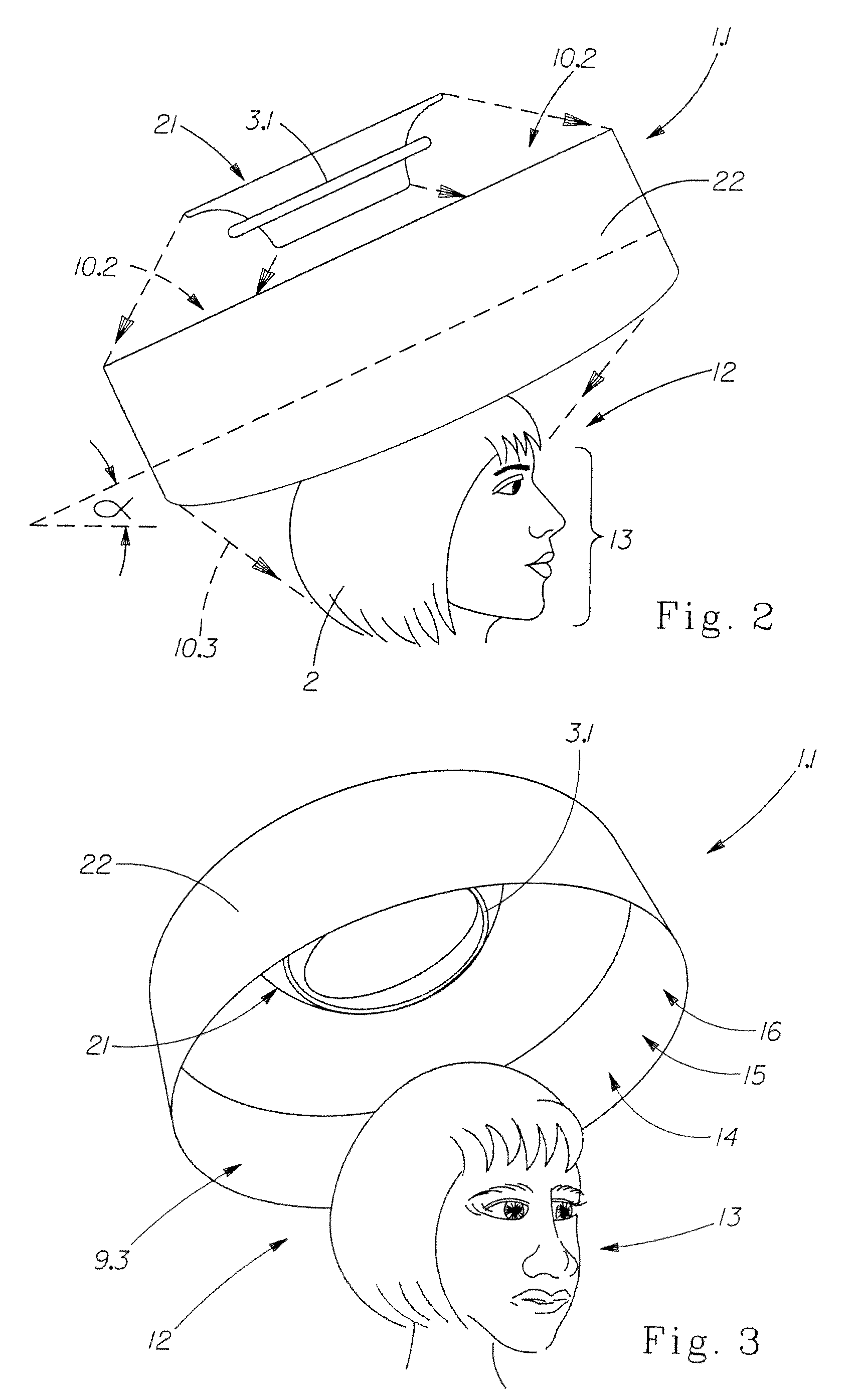 Device for the infrared radiation of scalp hair