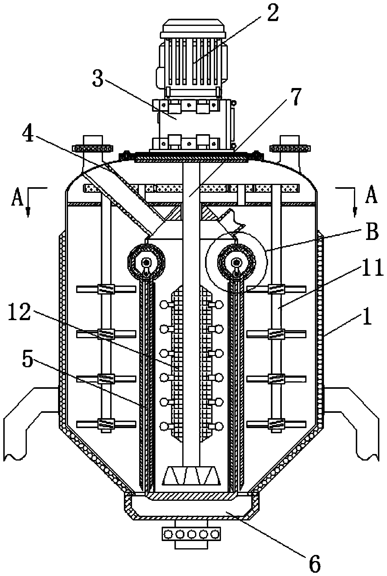 Early-stage dissolving and mixing reaction kettle for artificial fibers