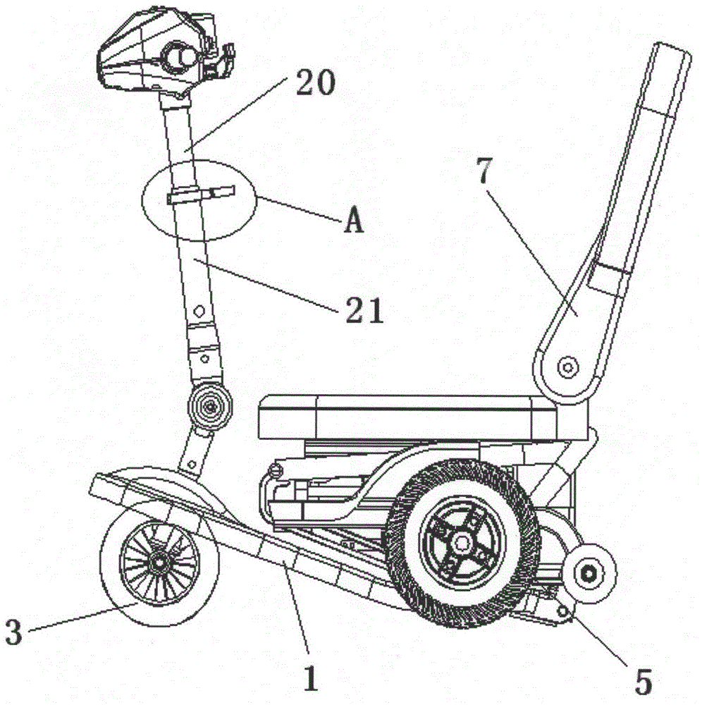 Foldable mobility scooter for old people