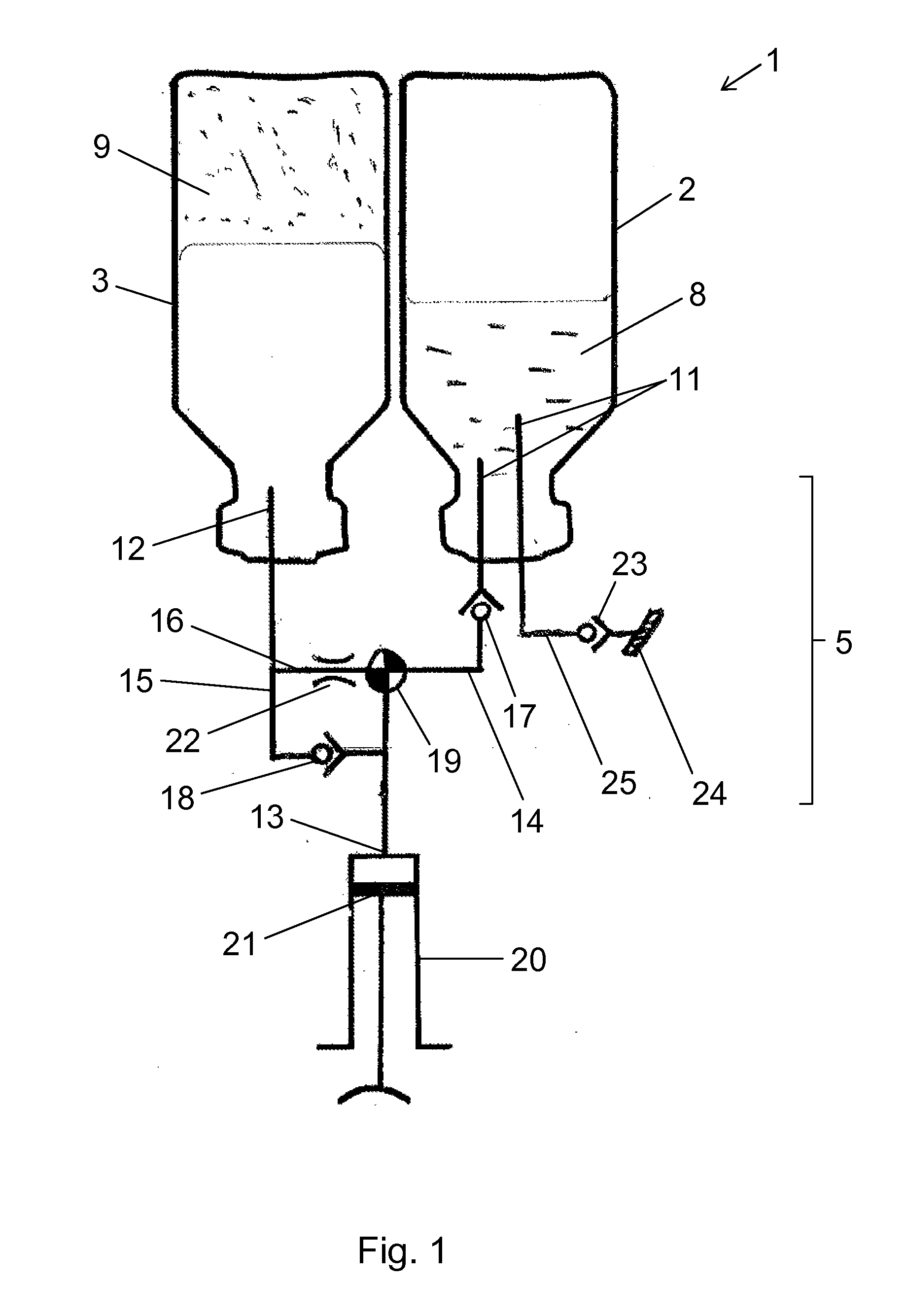 System for reconstitution of a powdered drug