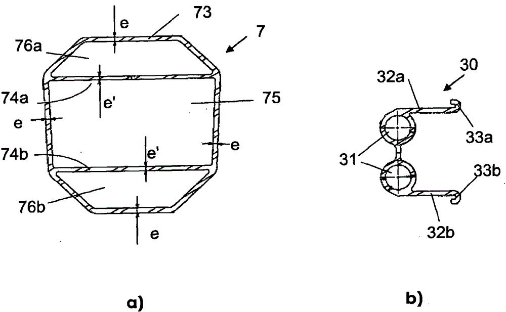 Shock absorbing device for the front or rear structure of a vehicle