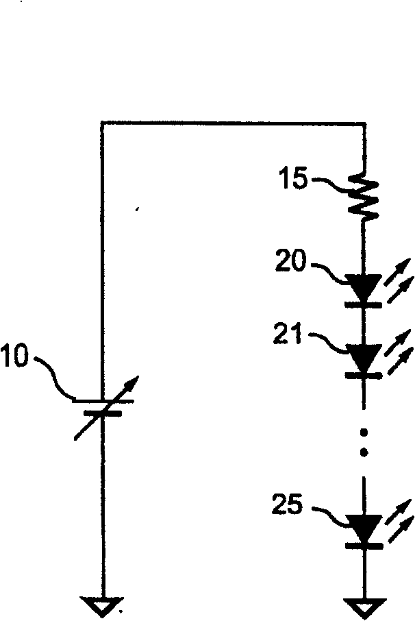 LED driving circuit with the temperature compensation