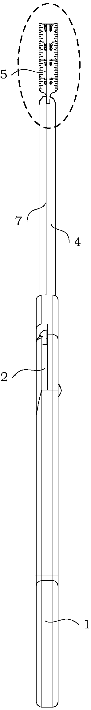 Medical measuring device for measuring structure size in human joint