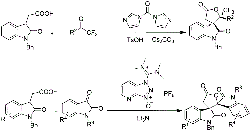 Synthesis method of spiro-oxindole gamma-butyrolactone compound