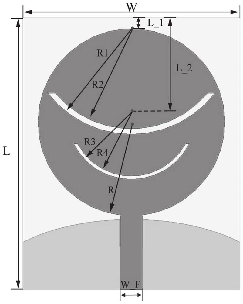 Arc-shaped groove trapped wave monopole microstrip antenna based on ultra-wideband signal