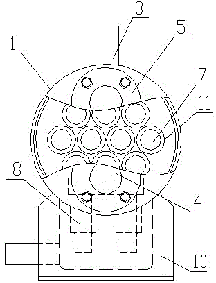 Horizontal compact shell-and-tube condenser