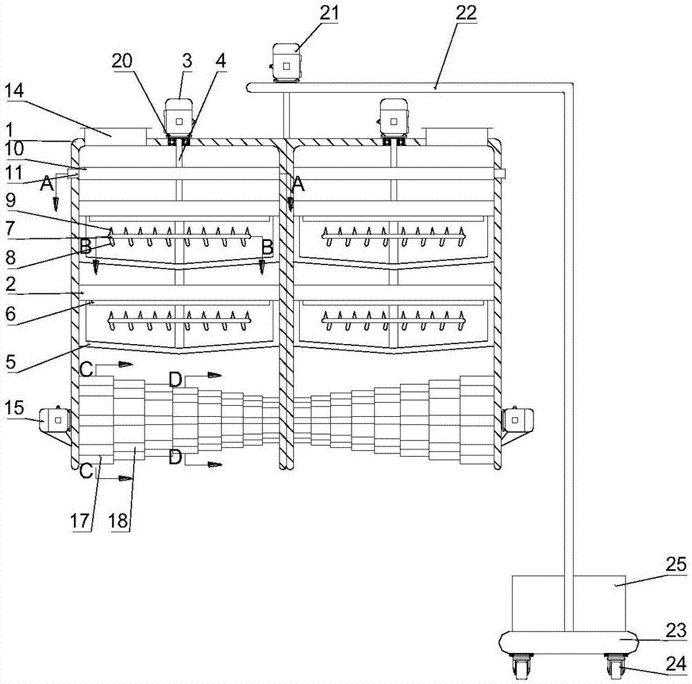 Planting and throwing device for remediation of heavy metal contaminated soil