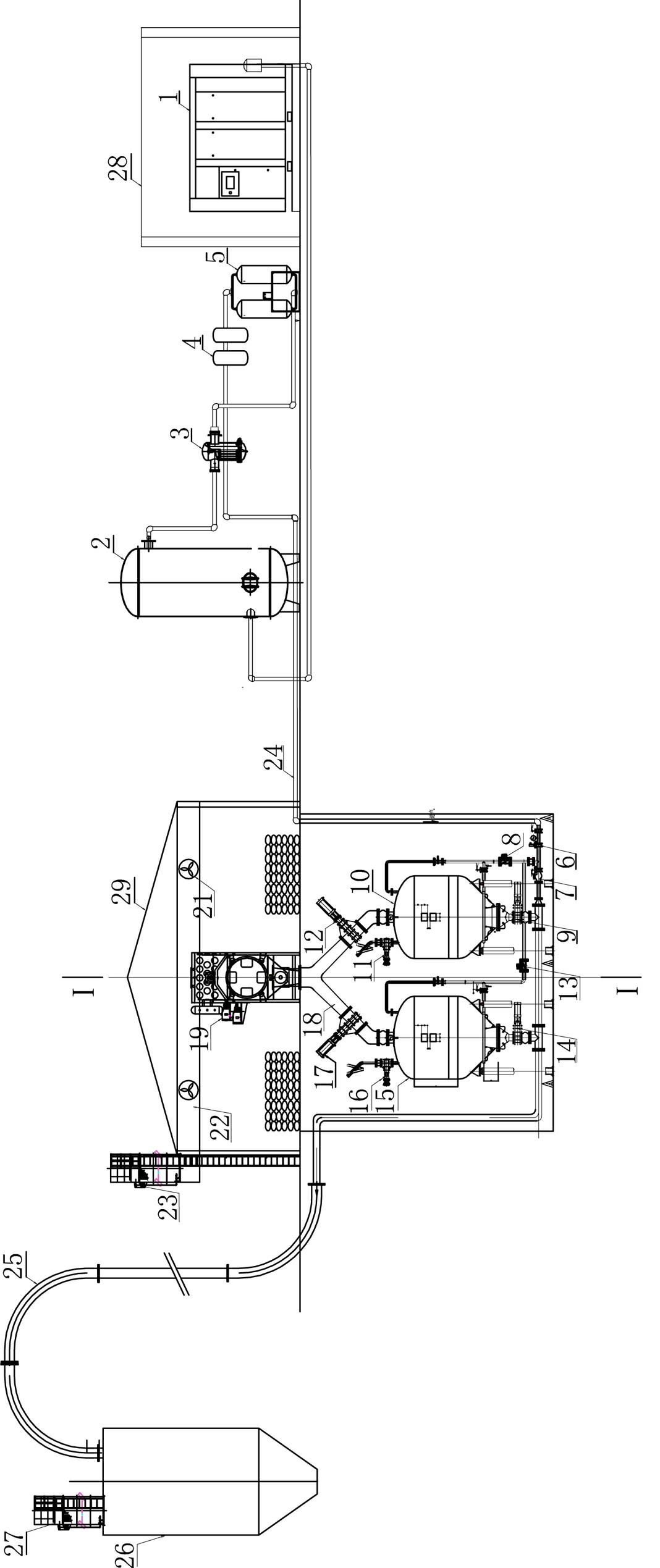 Bagged cement or fly ash unpacking and conveying system and operation method thereof