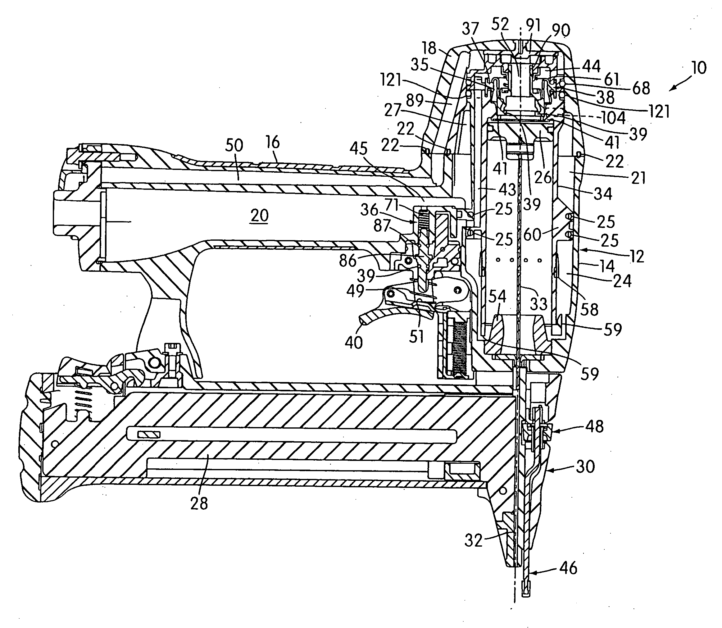 Pneumatic tool with as-cast air signal passage