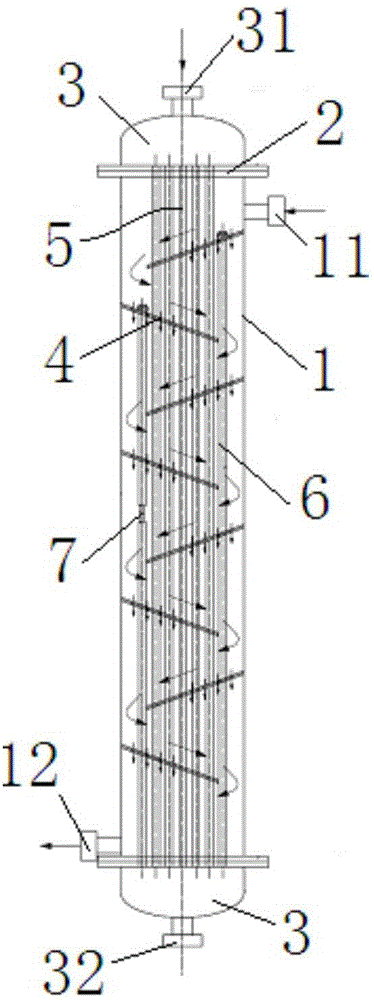Vertical type shell-and-tube heat exchanger