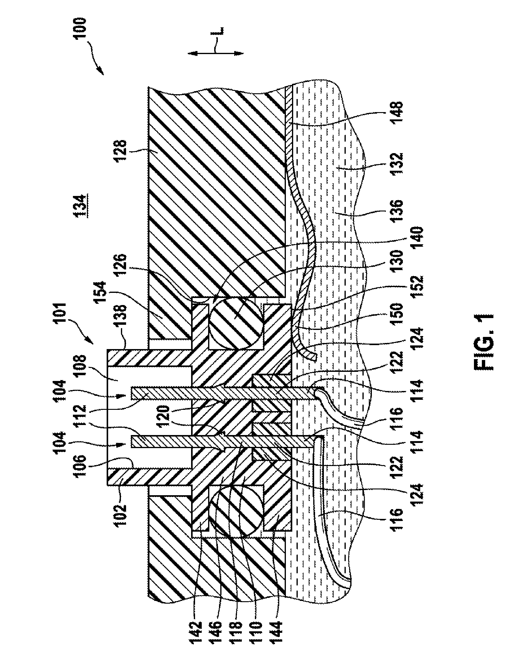 Electrical plug-type connector and an associated arrangement comprising a housing