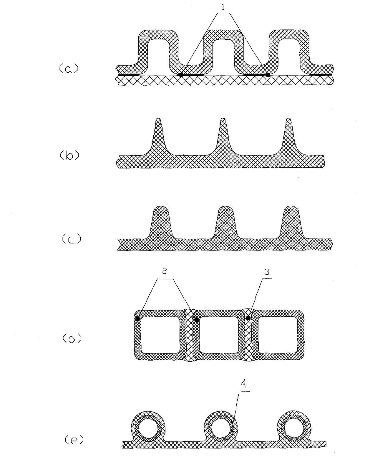 Internal rib reinforcing outer ripple type plastic twining structured wall pipe and manufacturing method thereof